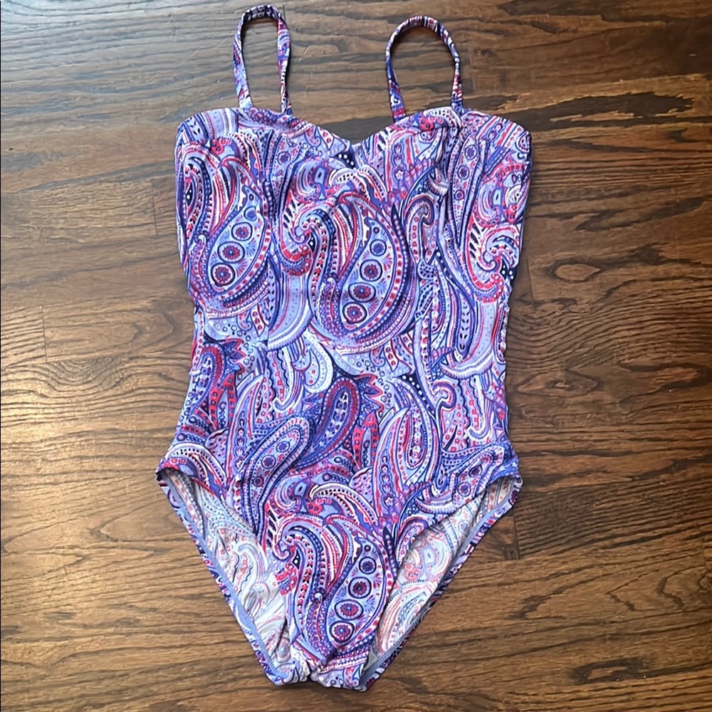 Miraclesuit Paisley One Piece Swimsuit Purple and Pink Sz.6 Women’s